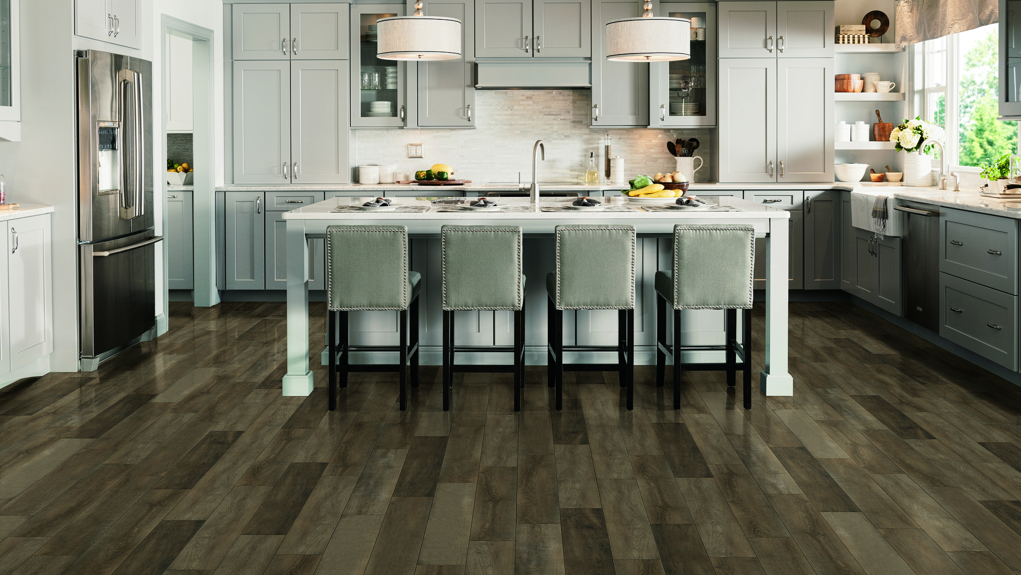 LVP flooring in a stylish kitchen